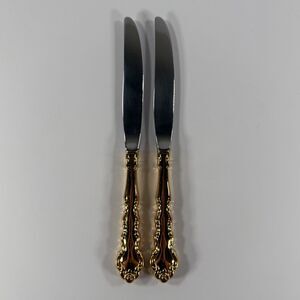 Oneida Community GOLD BEETHOVEN Set of 2 Dinner Knife Flatware Replacements